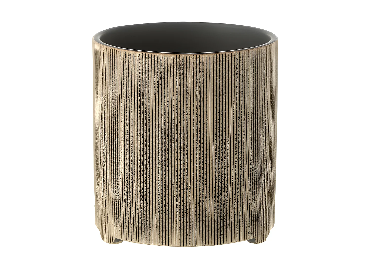 Cache-pot rond en céramique marron 14.5x14.5x15.5 cm