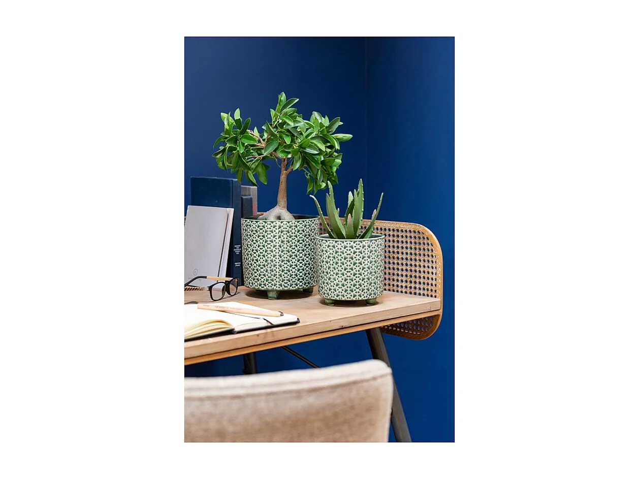 Cache-Pot Déco en Céramique "Minada" 16cm Vert