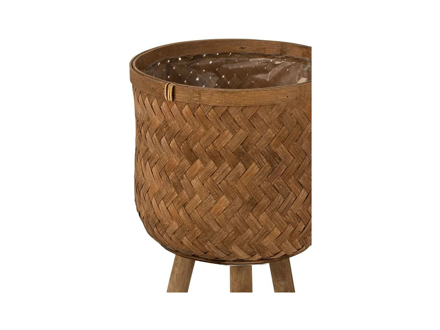 Lot de 3 Cache-Pots sur Pied "Trépied" 75cm Naturel