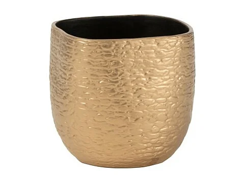 Macetero de cerámica dorada de 16x16x16cm