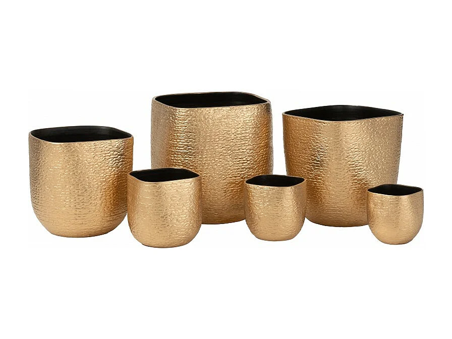 Macetero de cerámica dorada de 16x16x16cm