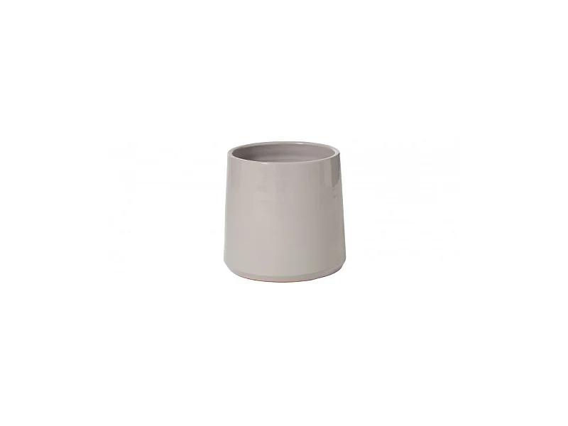 cache-pot rond en céramique gris 23x23x21.5 cm
