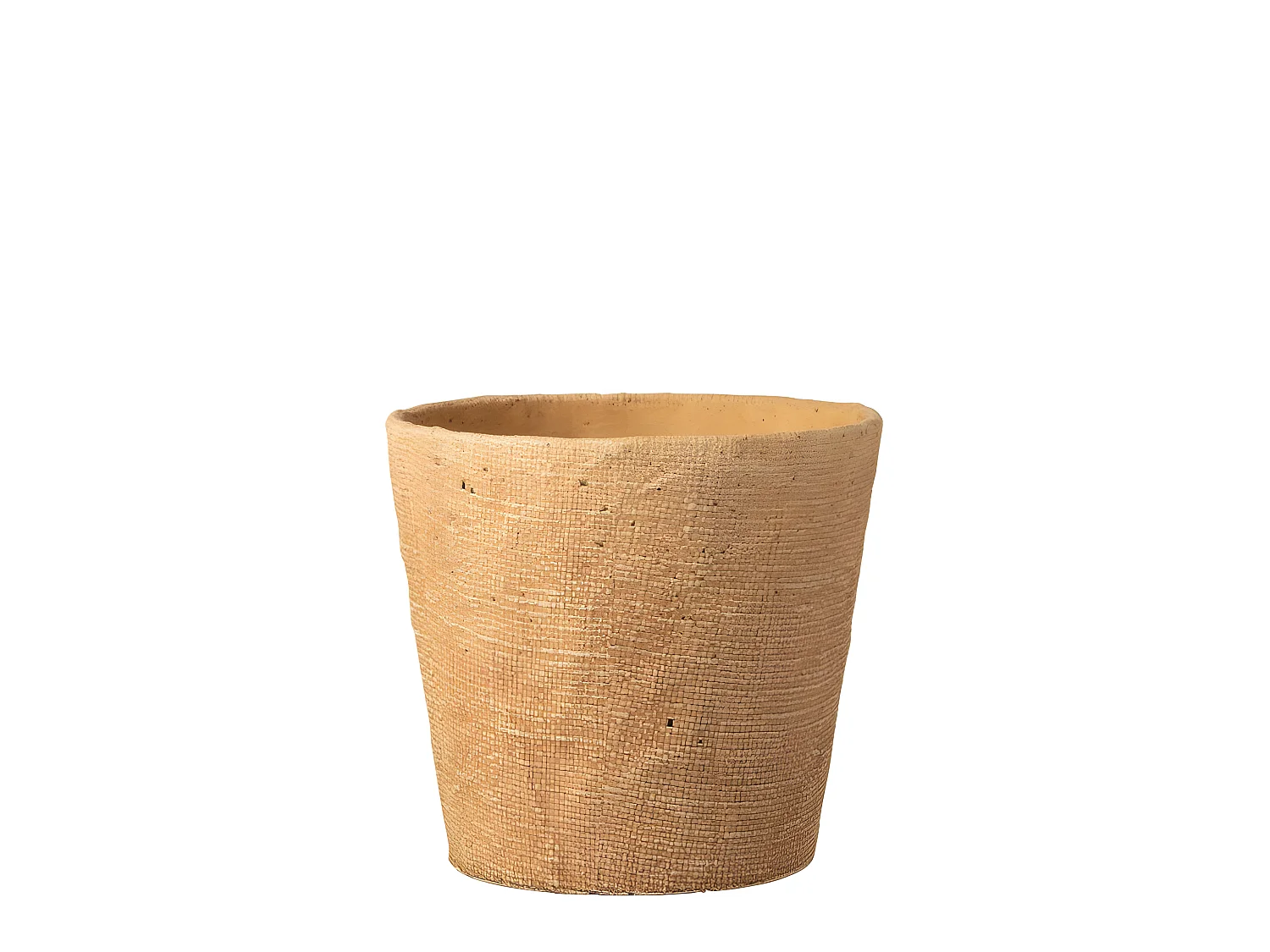 Macetero con diseños de bistró en cemento natural de 26x26x24 cm