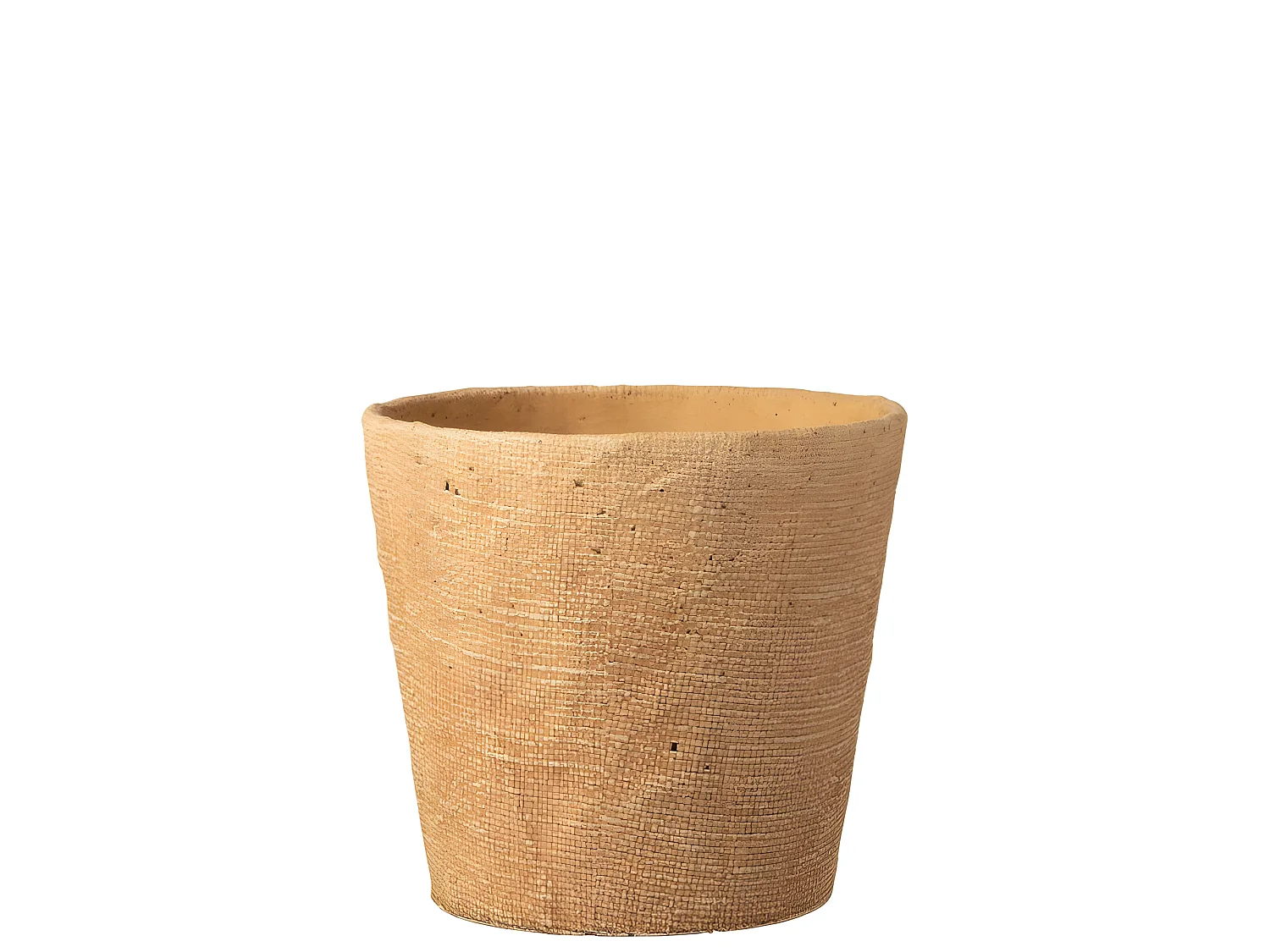 Macetero con diseños de bistró en cemento natural de 26x26x24 cm