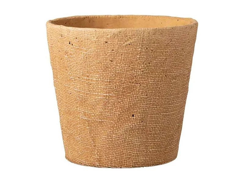 Macetero con diseños de bistró en cemento natural de 26x26x24 cm