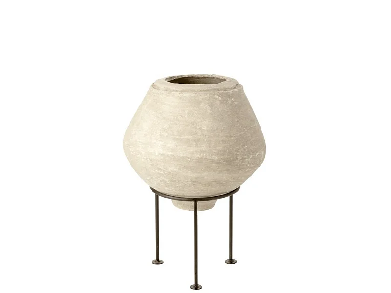 Maceta de pie chad papel mache blanco 53x53 cm