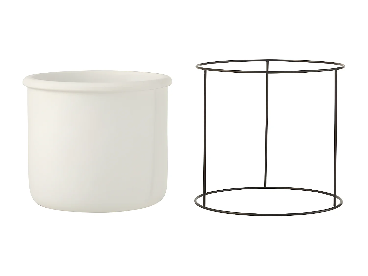 Cache-pot sur socle en céramique blanc 17x17x17 cm