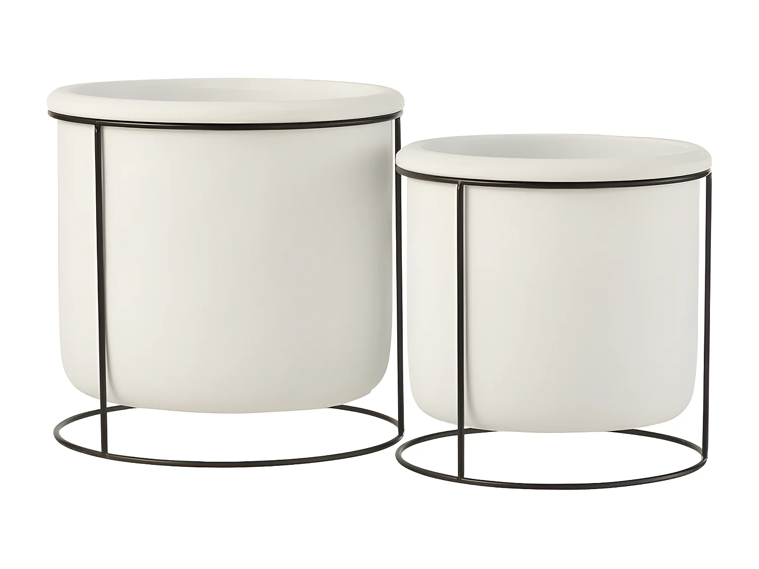 Cache-pot sur socle en céramique blanc 17x17x17 cm