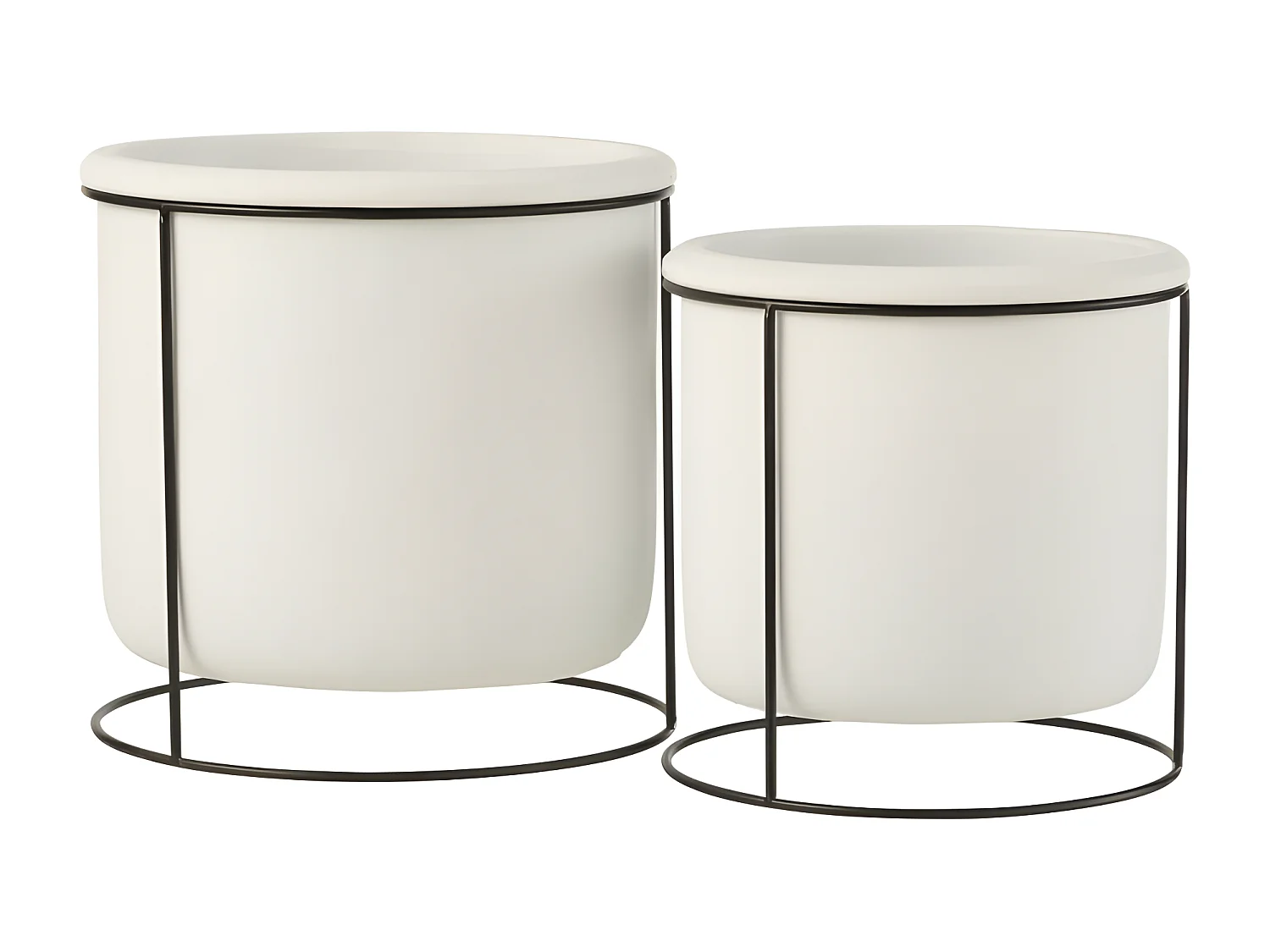 Cache-pot sur socle en céramique blanc 17x17x17 cm