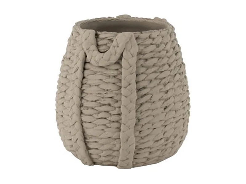 Vaso di fiori in cemento grigio 31,5x27x38 cm