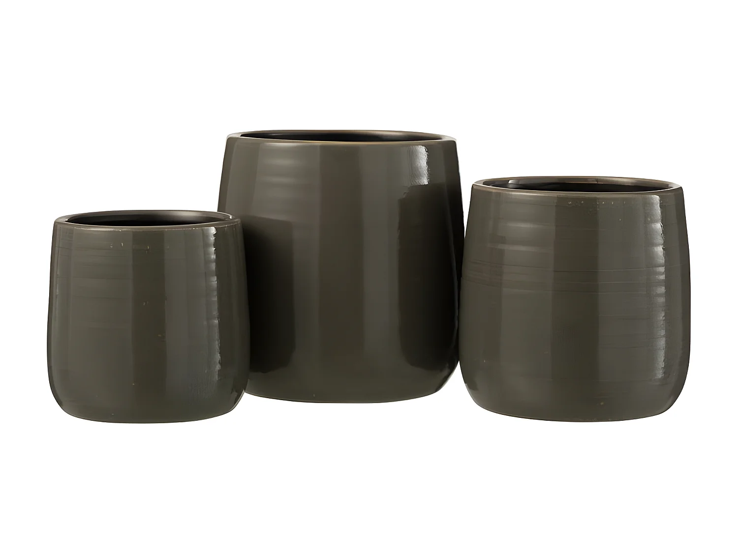 Cache-pot en céramique gris 14.5x14.5x14.5 cm