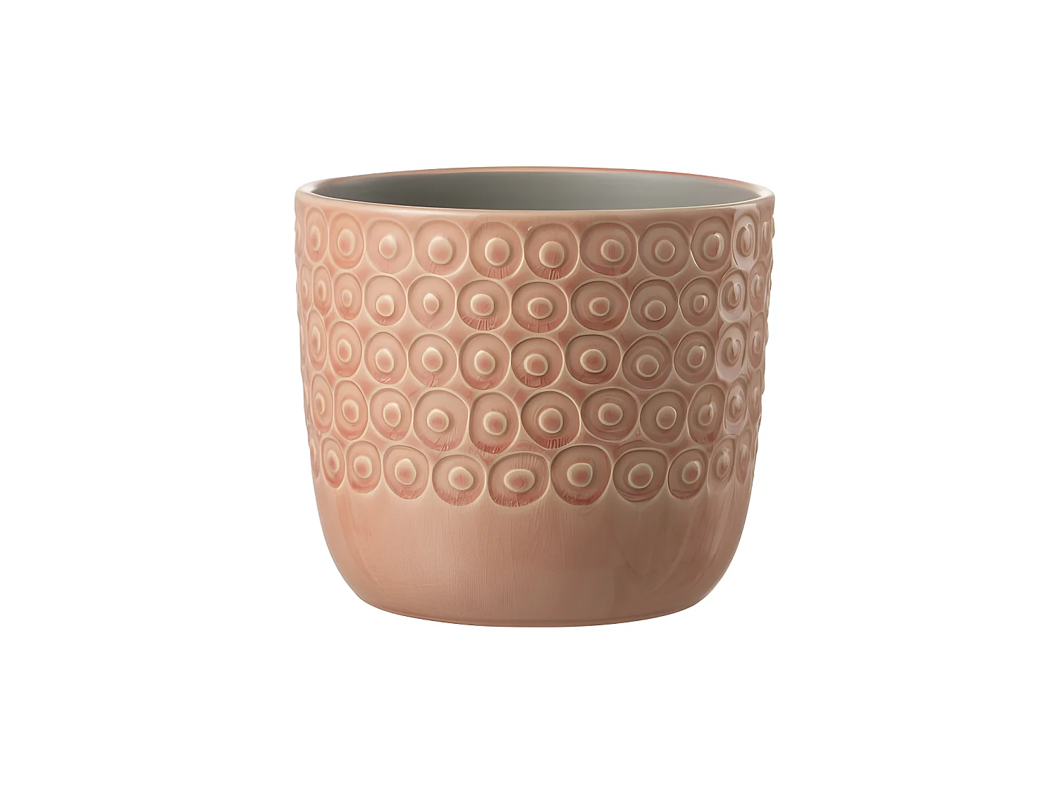 Portavaso in ceramica rosa 17x17x15 cm