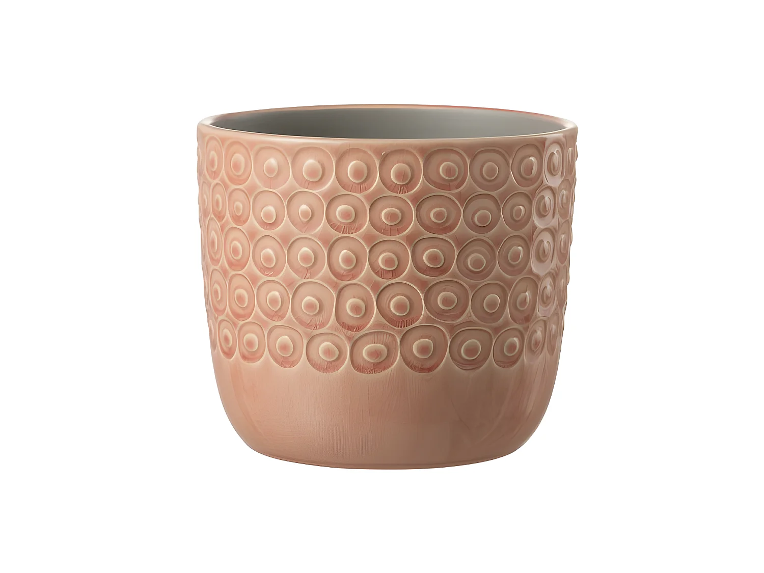 Portavaso in ceramica rosa 17x17x15 cm