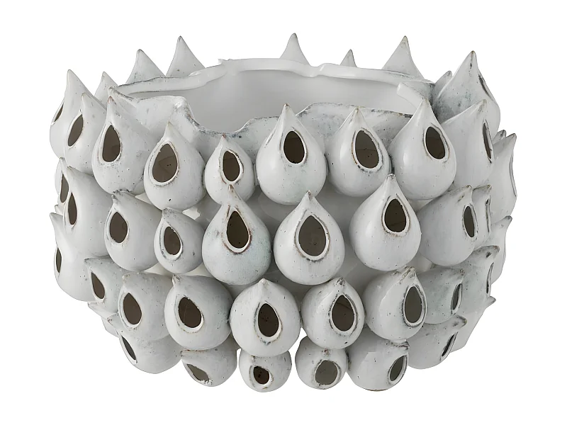 Vaso per fiori anemone in ceramica blu 36x35x24 cm