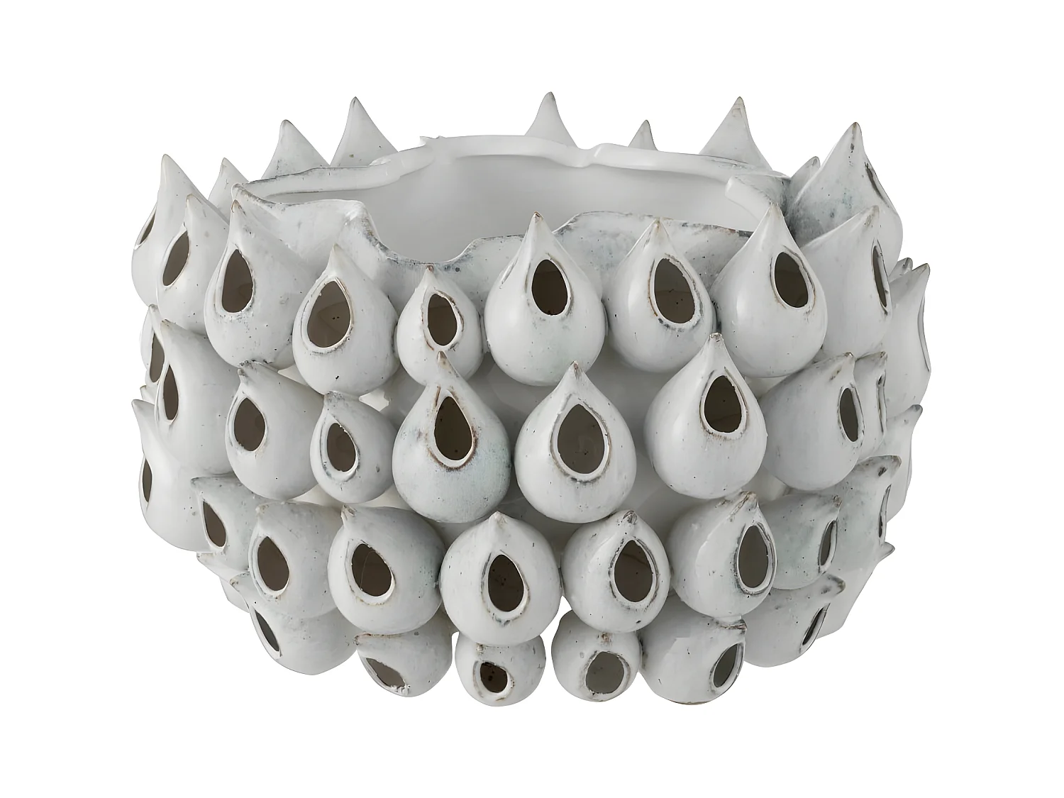 Cache-Pot en Poterie "Anémone" 36cm Bleu
