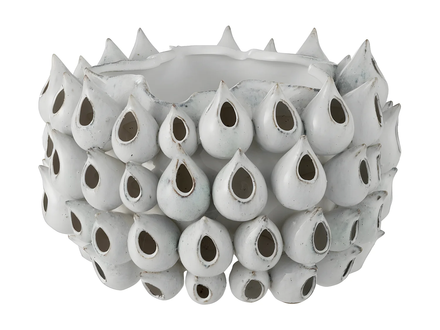 Vaso per fiori anemone in ceramica blu 36x35x24 cm