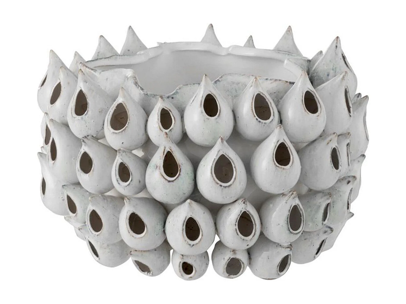 Cache-Pot en Poterie "Anémone" 36cm Bleu