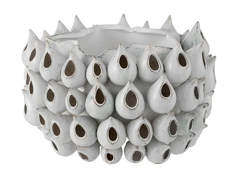 Vaso per fiori anemone in ceramica blu 36x35x24 cm