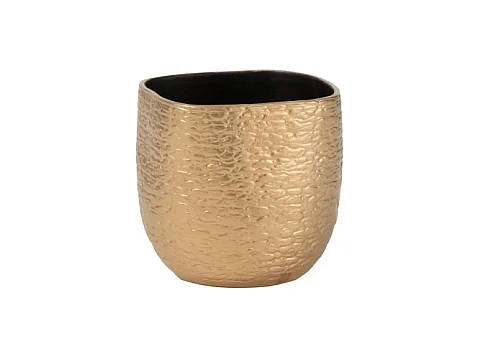 Portavaso in ceramica dorata 20x20x18 cm