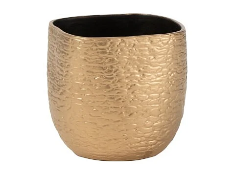 Portavaso in ceramica dorata 20x20x18 cm