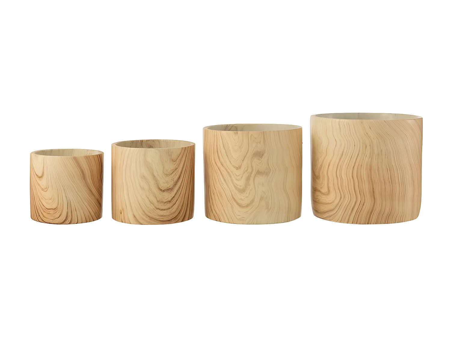 Cache-Pot Déco en Ciment "Forêt" 21cm Beige