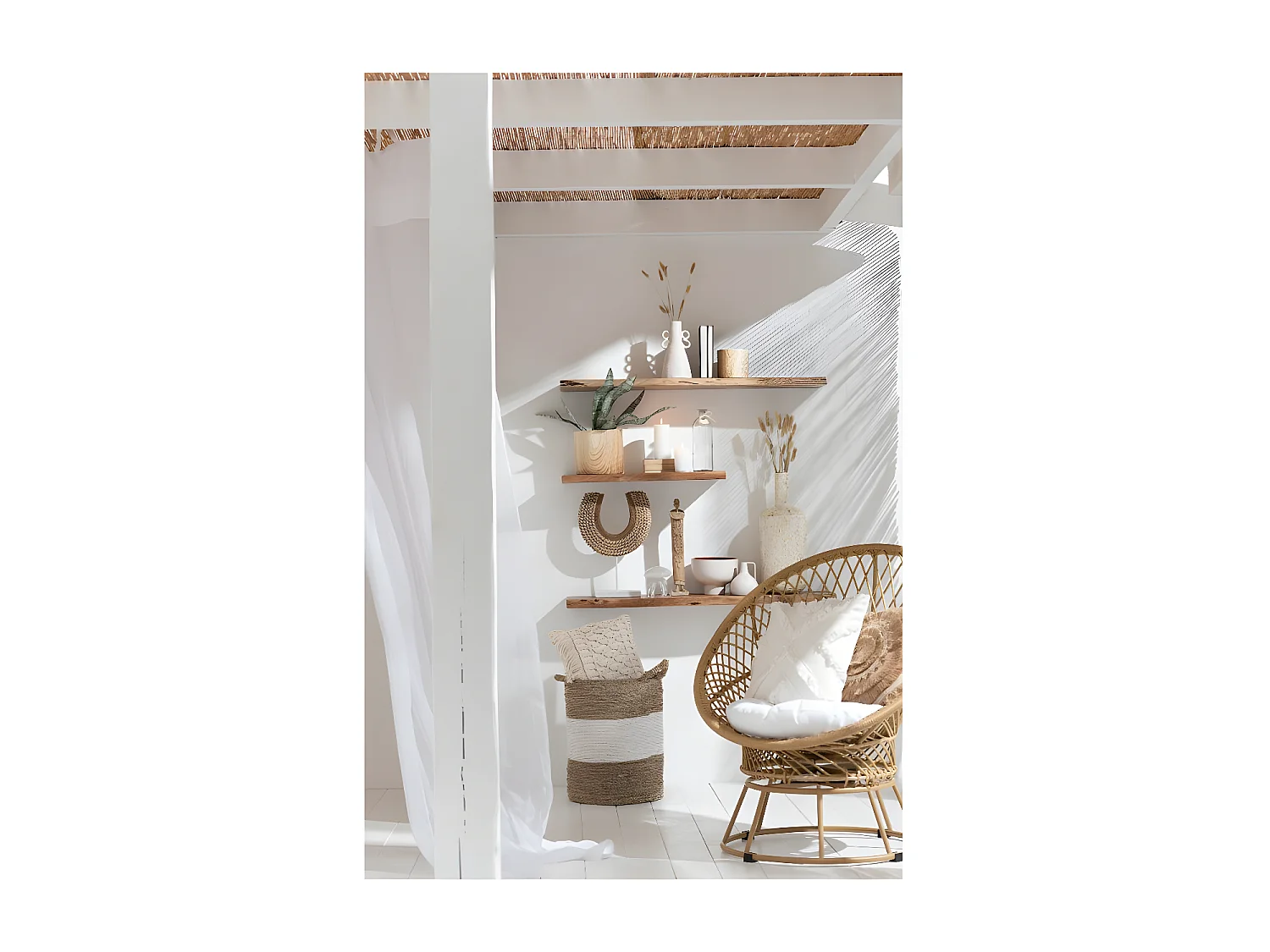 Cache-Pot Déco en Ciment "Forêt" 21cm Beige