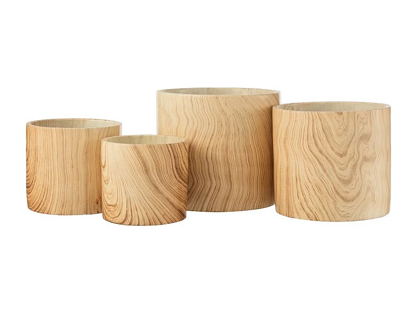 Cache-Pot Déco en Ciment "Forêt" 21cm Beige