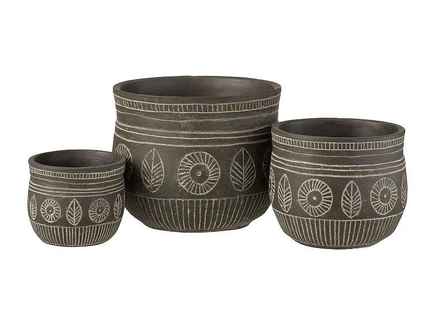 Portavasi in ceramica grigia 23,5x23,5x19 cm