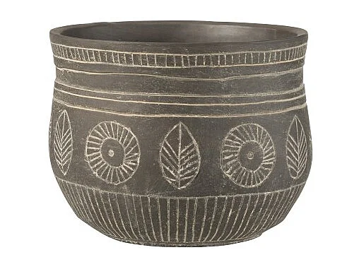 Portavasi in ceramica grigia 23,5x23,5x19 cm