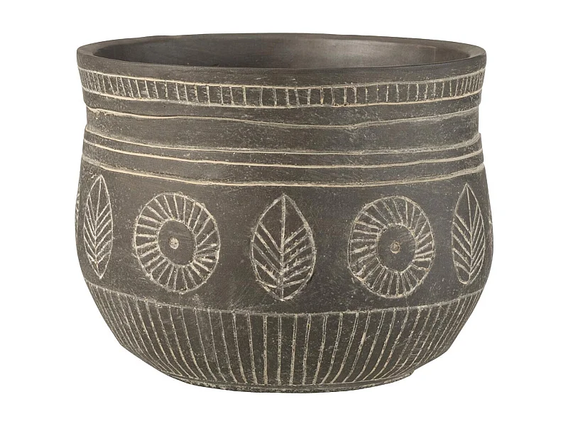 Portavasi in ceramica grigia 23,5x23,5x19 cm