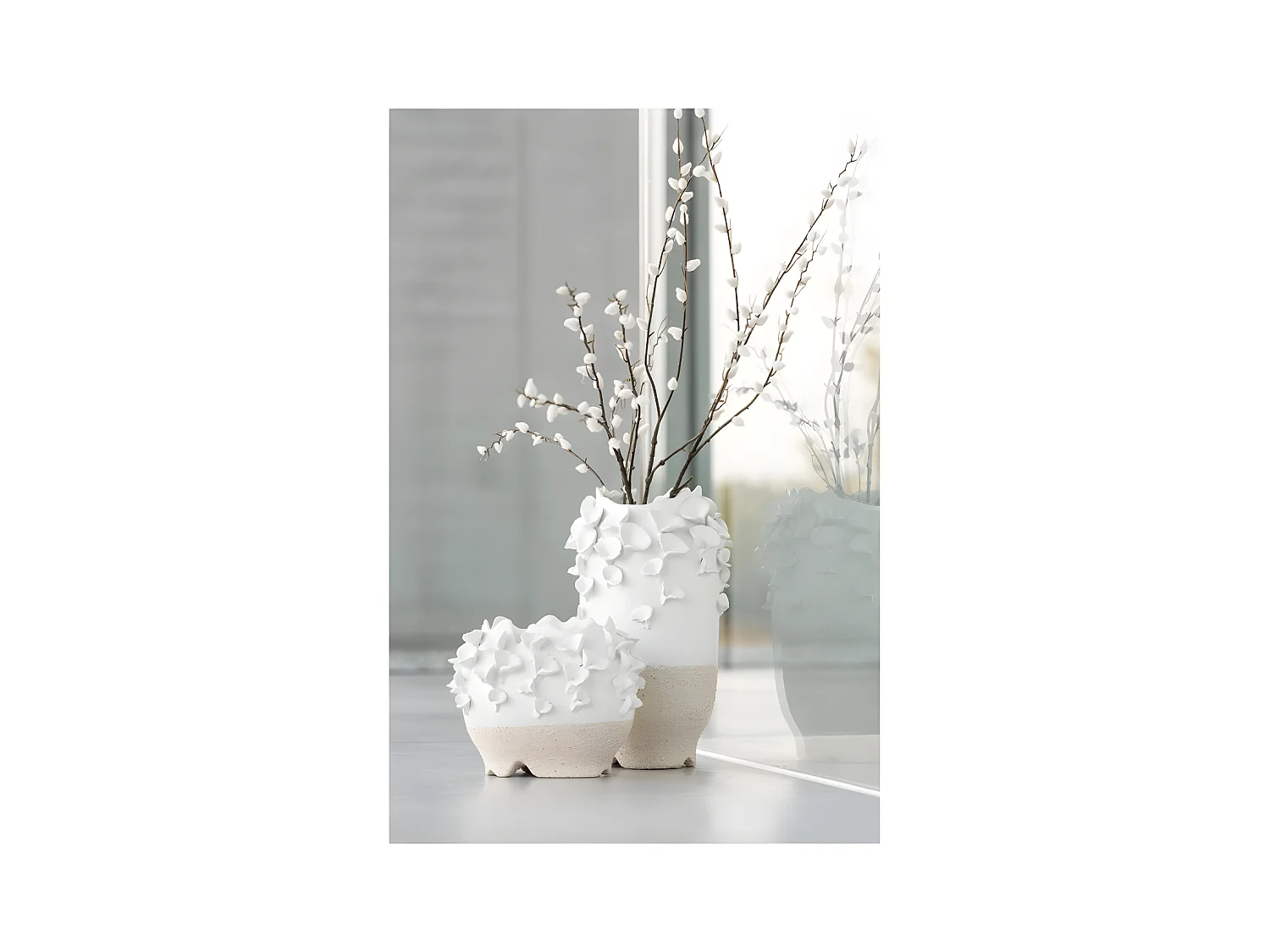 Cache-Pot en Poterie "Anémone" 25cm Naturel