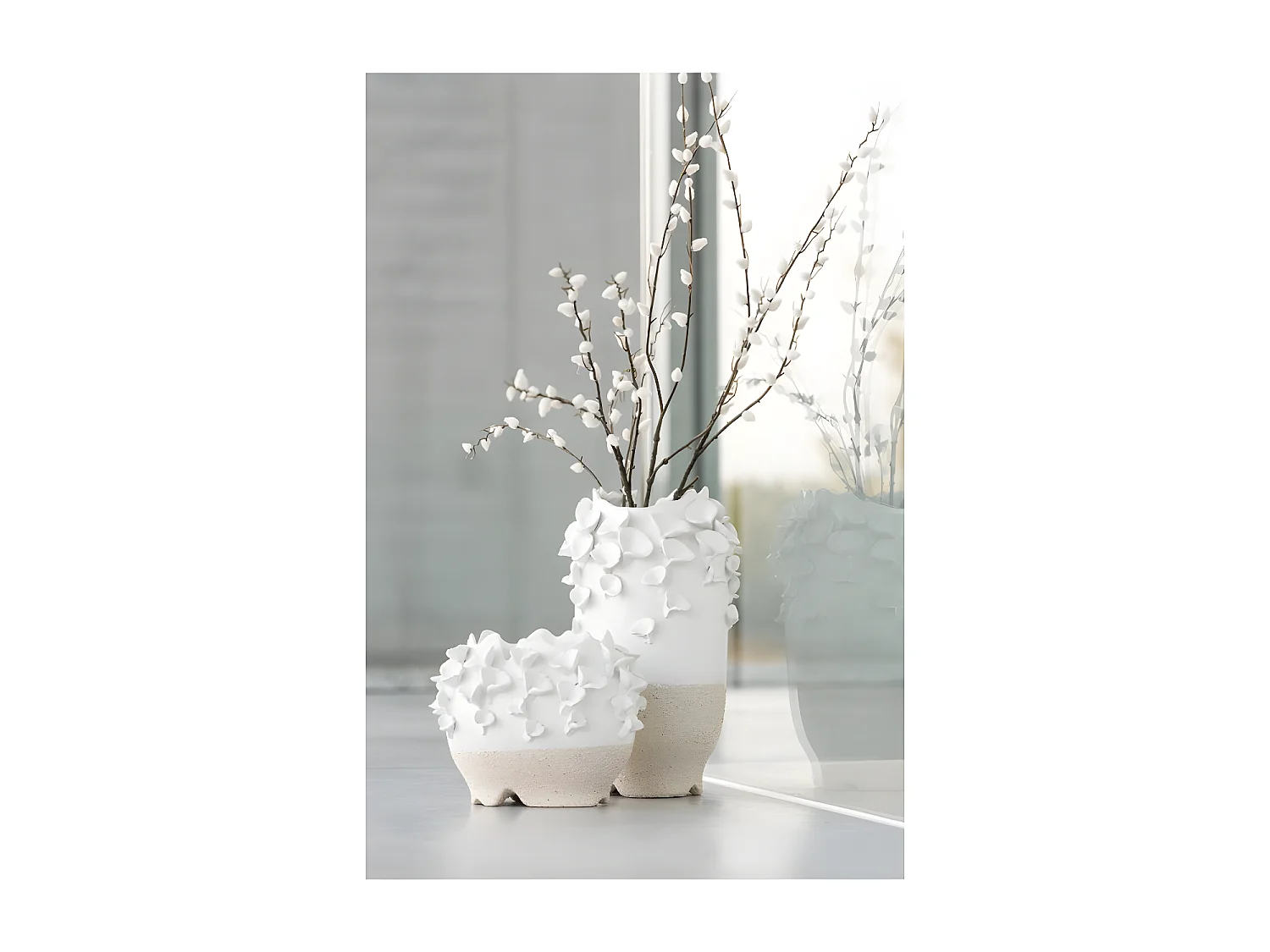 Cache-Pot en Poterie "Anémone" 25cm Naturel