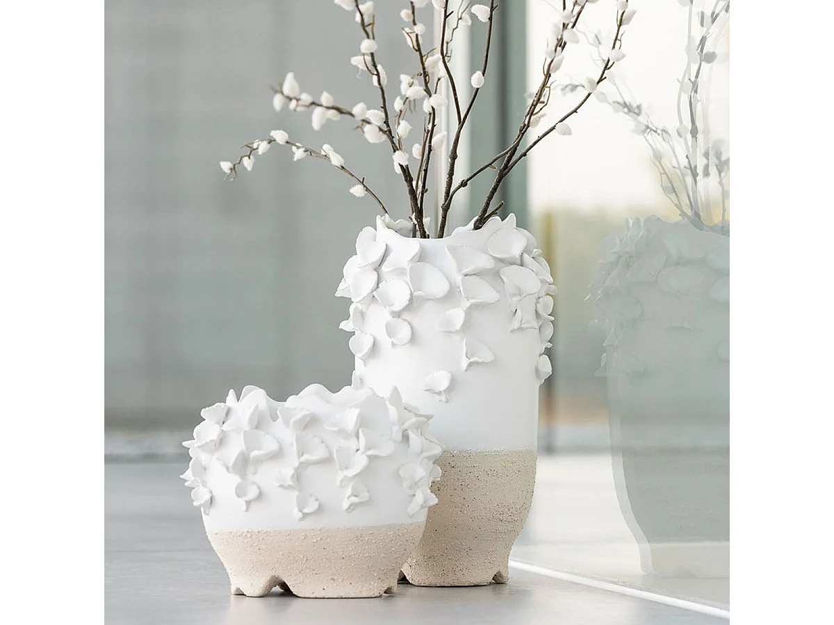 Cache-Pot en Poterie "Anémone" 25cm Naturel