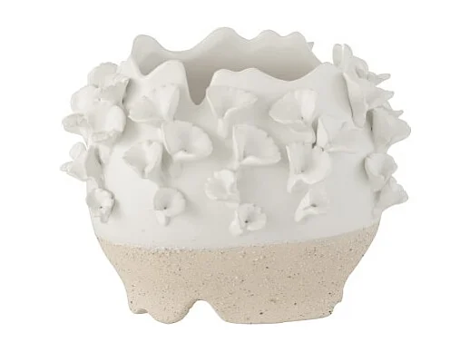 Cache-Pot en Poterie "Anémone" 25cm Naturel