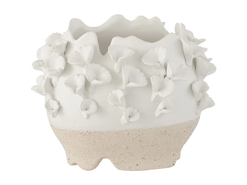 Cache-Pot en Poterie "Anémone" 25cm Naturel