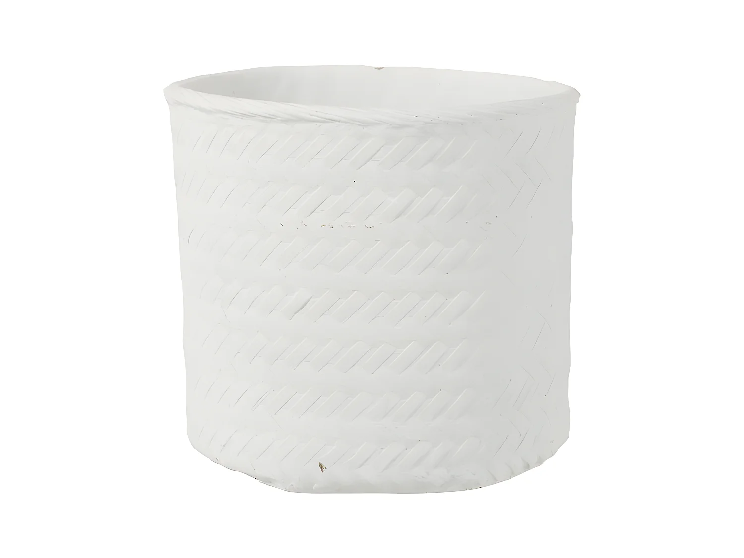 Vaso per piante in cemento bianco intrecciato 25x25x23 cm