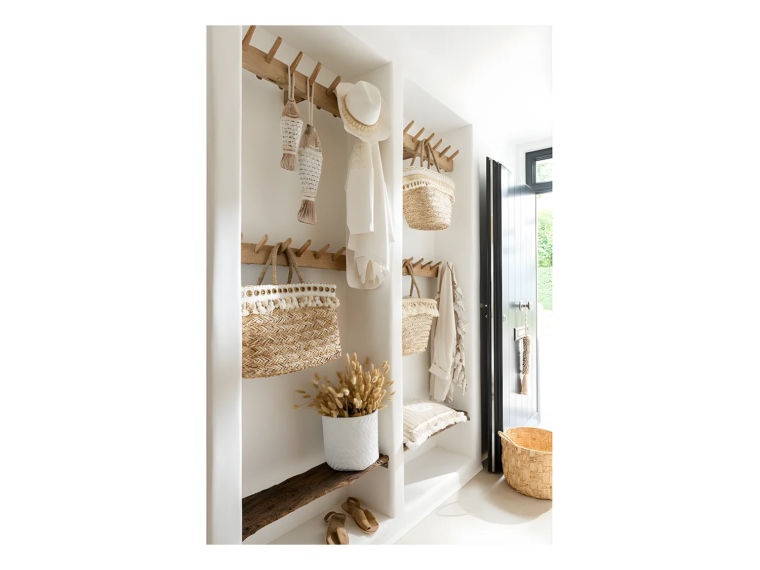 Vaso per piante in cemento bianco intrecciato 25x25x23 cm