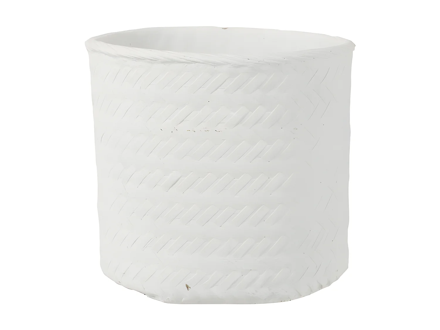 Vaso per piante in cemento bianco intrecciato 25x25x23 cm