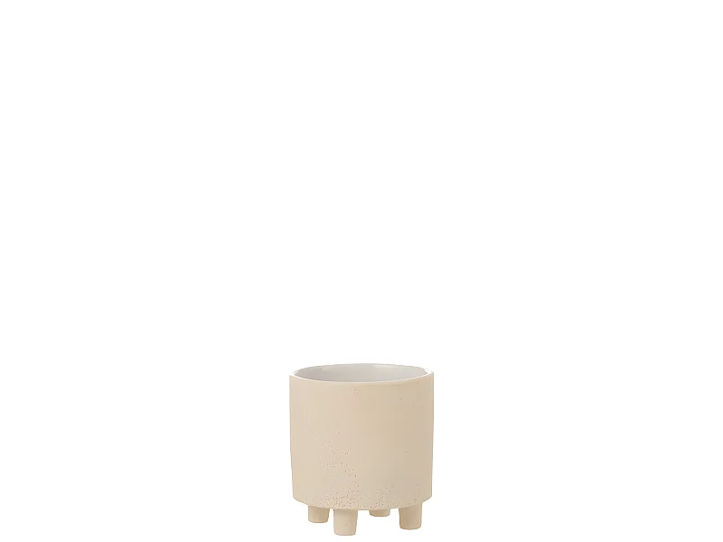 Cache-Pot Déco en Céramique "Sable" 16cm Beige