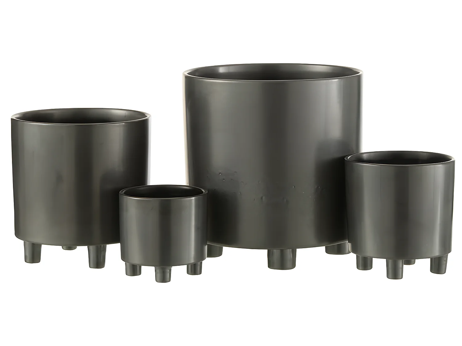 Cache-Pot en Céramique "Smoke" 16cm Gris & Noir