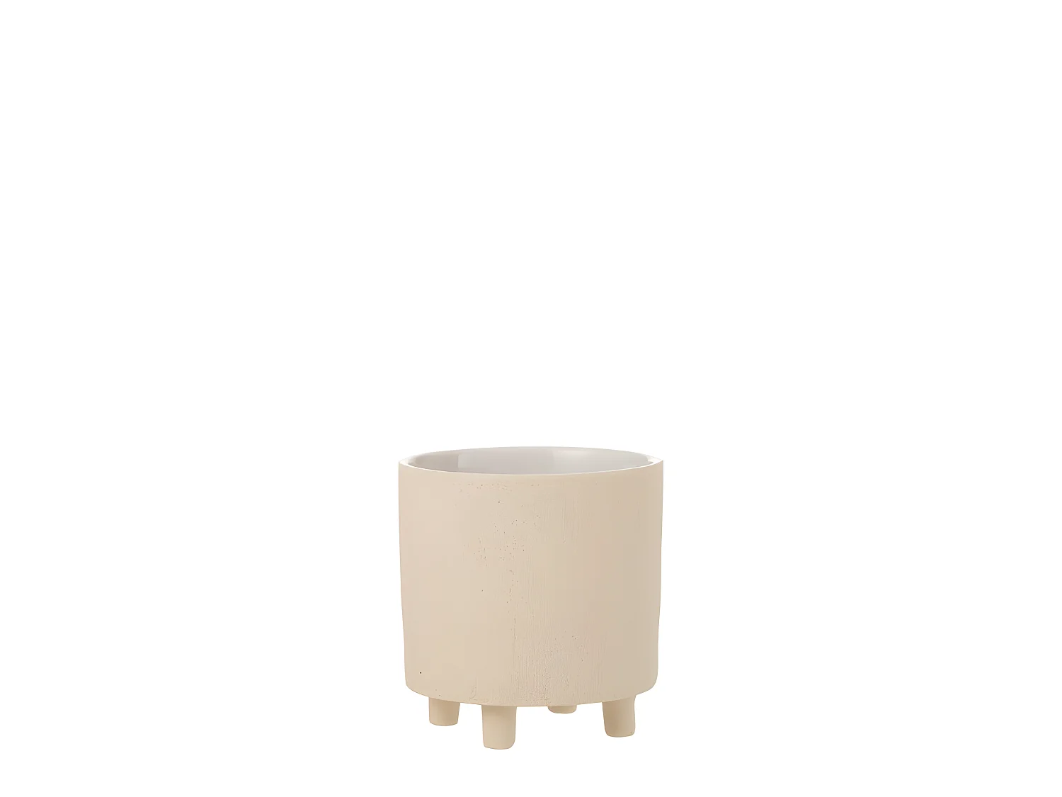 Beige keramische bloempot 20.5x20.5x21.5 cm