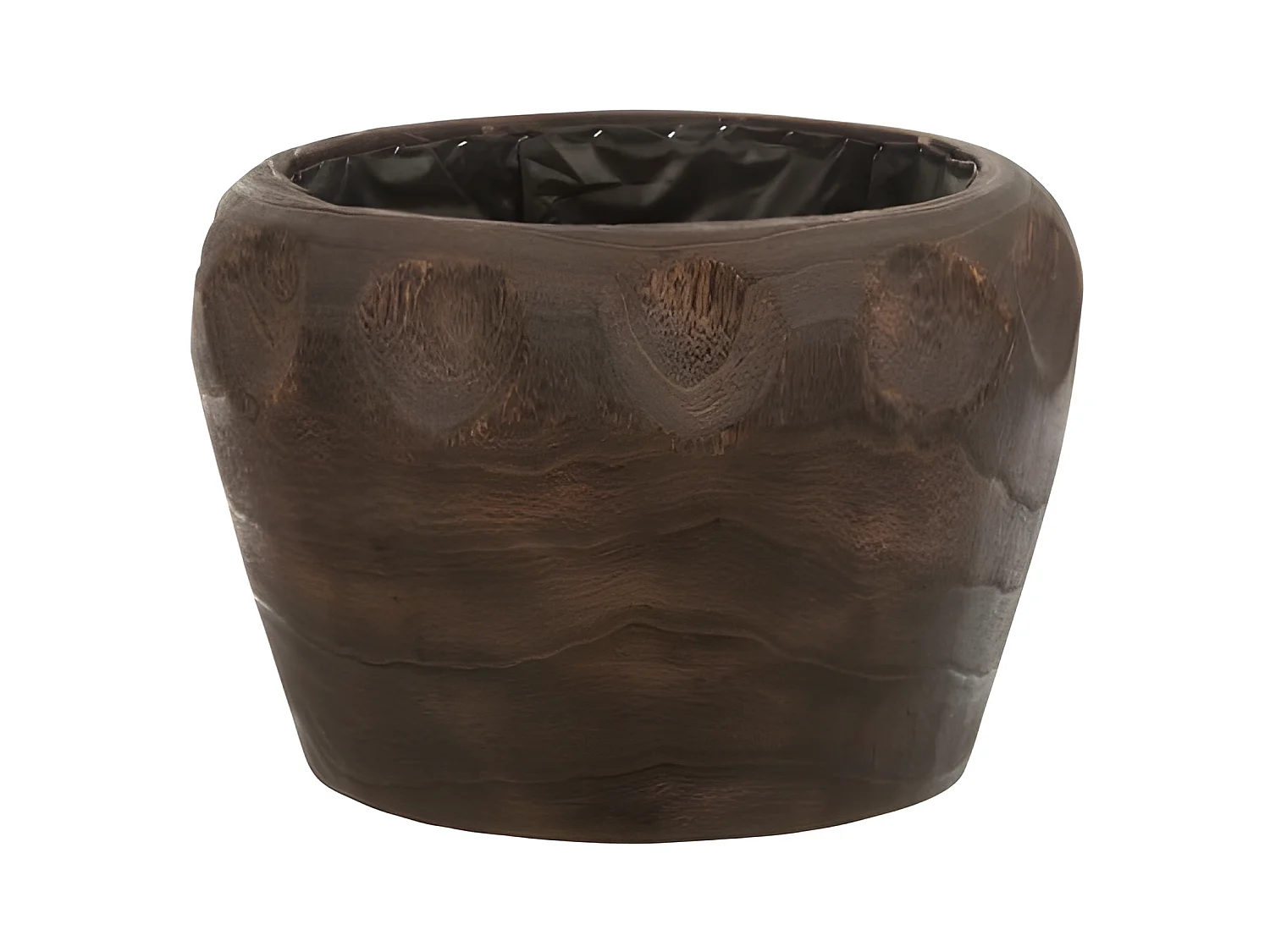 Macetero de madera de paulownia marrón 35x35x23 cm