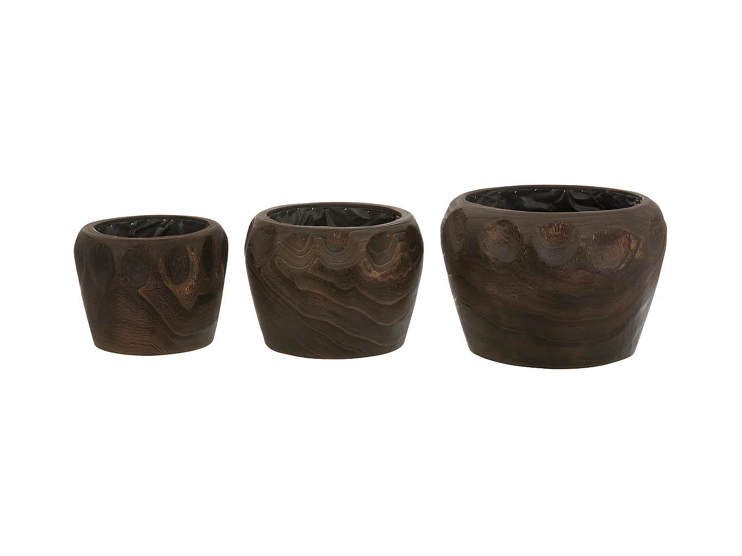 Macetero de madera de paulownia marrón 35x35x23 cm