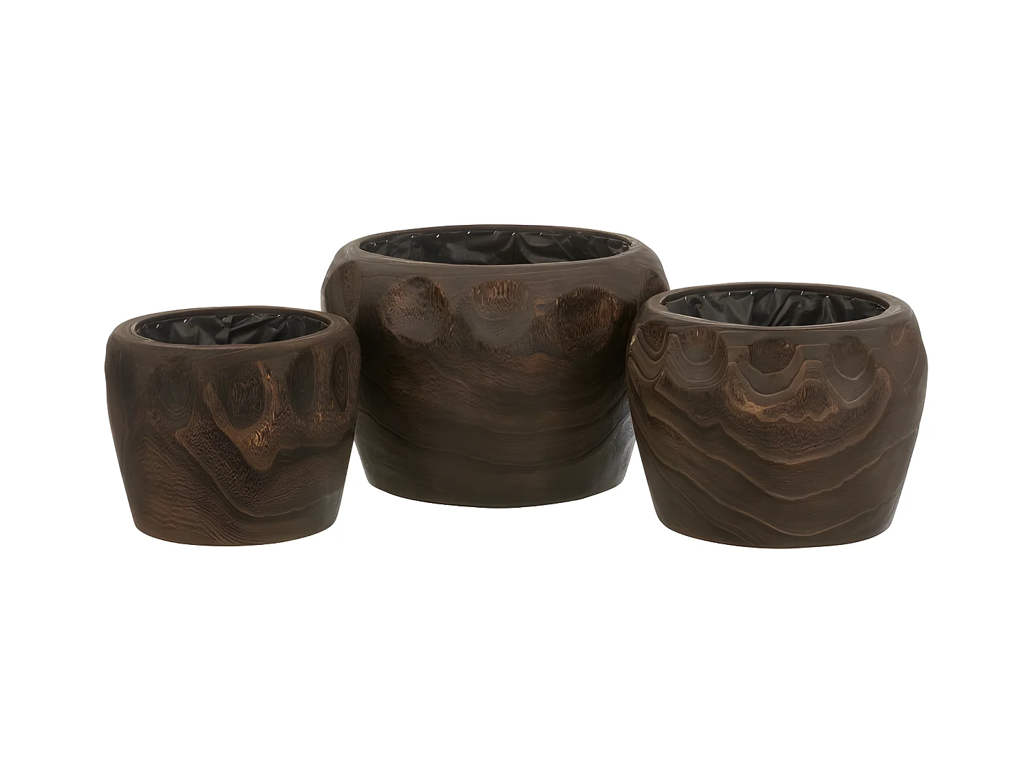 Macetero de madera de paulownia marrón 35x35x23 cm