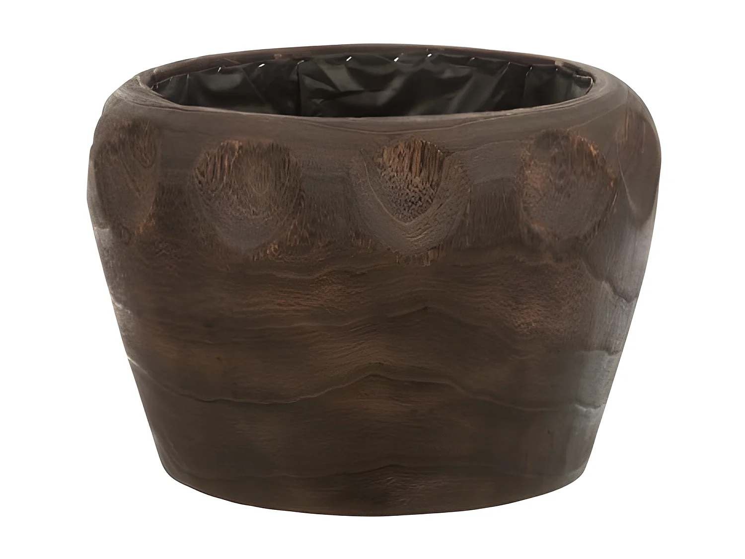 Macetero de madera de paulownia marrón 35x35x23 cm