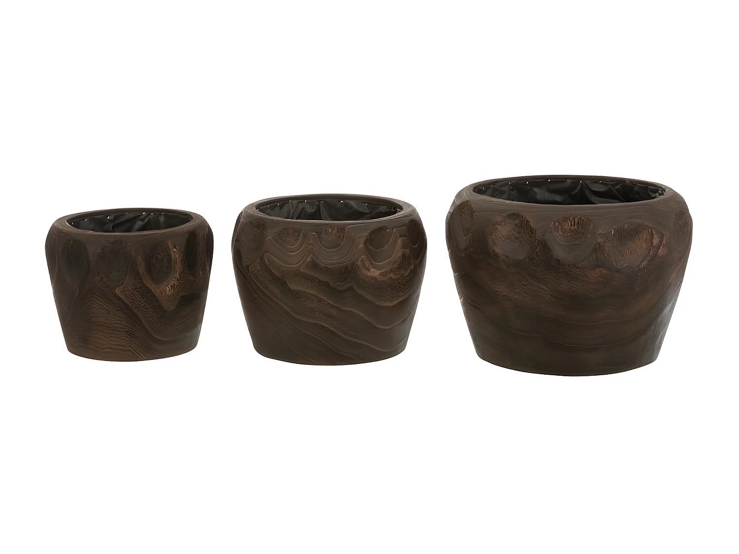 Macetero de madera de paulownia marrón 35x35x23 cm