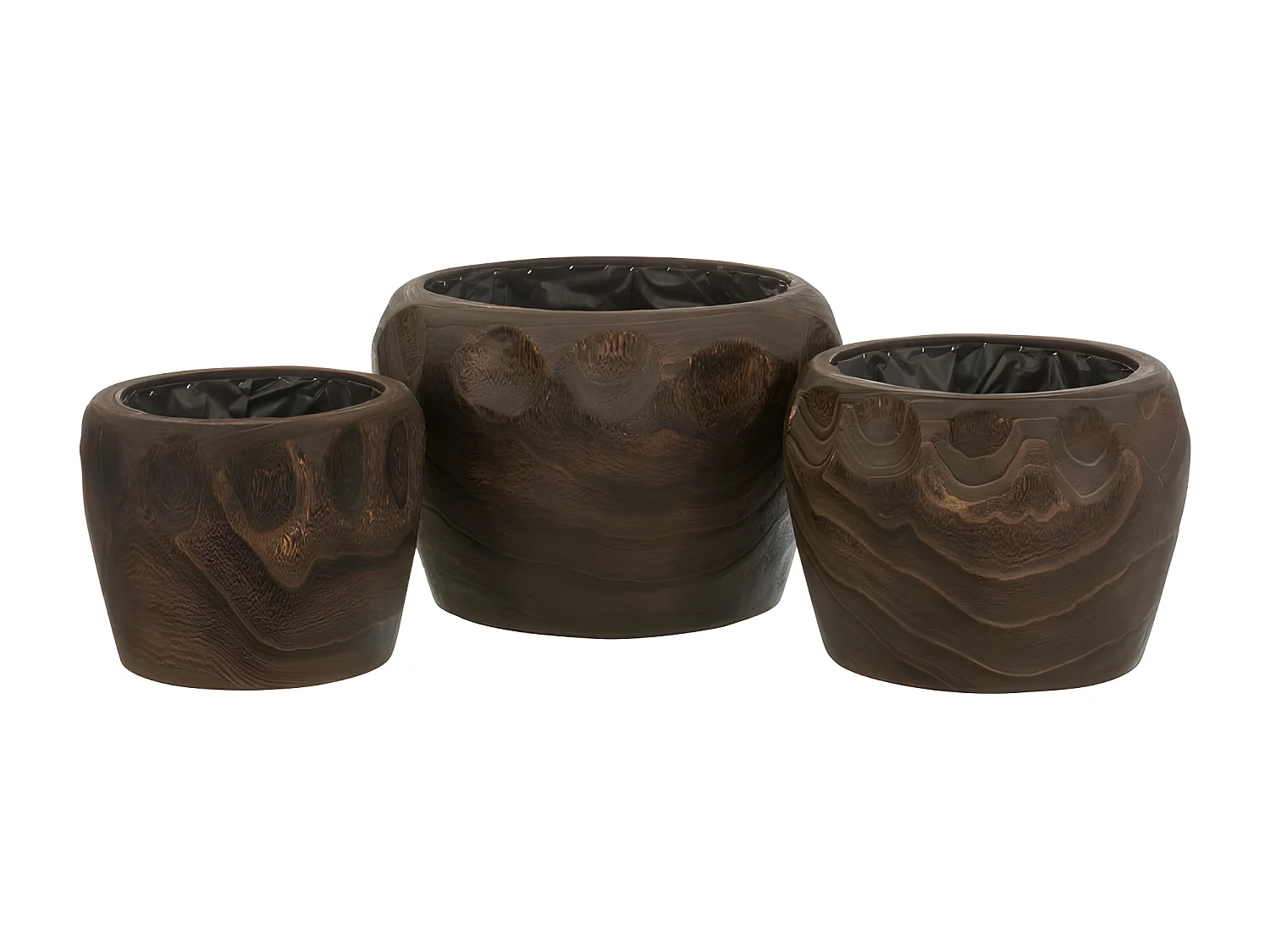 Macetero de madera de paulownia marrón 35x35x23 cm