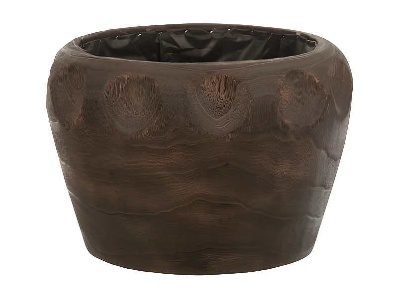 Macetero de madera de paulownia marrón 35x35x23 cm