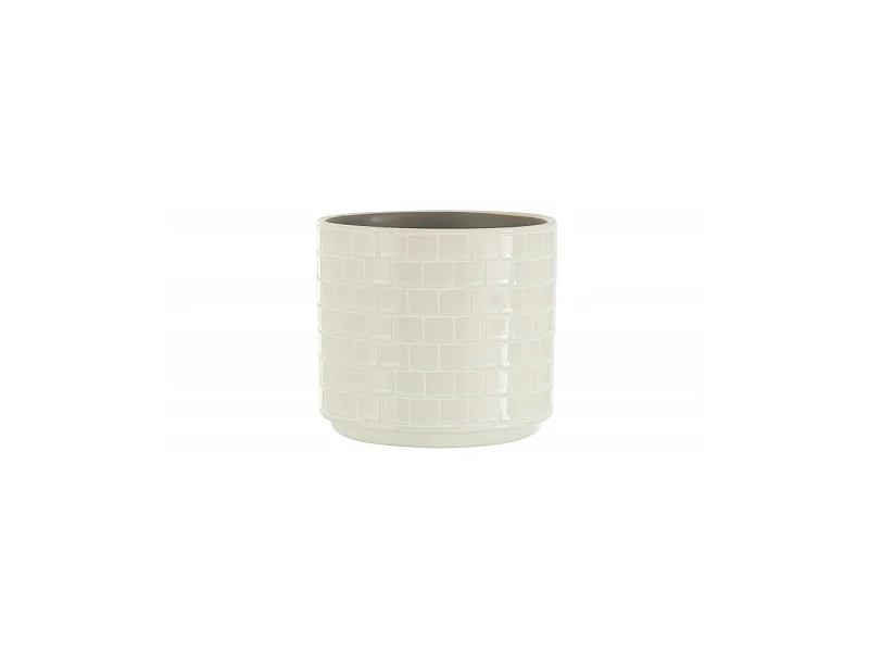 Cache-Pot en Céramique "Brillant" 17cm Blanc