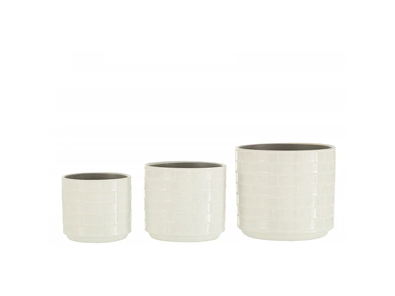 Cache-Pot en Céramique "Brillant" 17cm Blanc